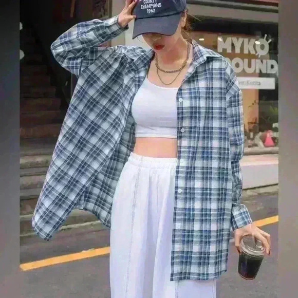 Ralph Lauren Blake Long Sleeve Shirt Purple Blue Plaid sz M (unisex) - Picture 10 of 11